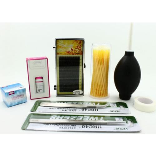 8pcs fashion eyelash brand makeup set mink false eyelashes, Eye Lash glue, Cotton swabs professional eyelash extension makeup