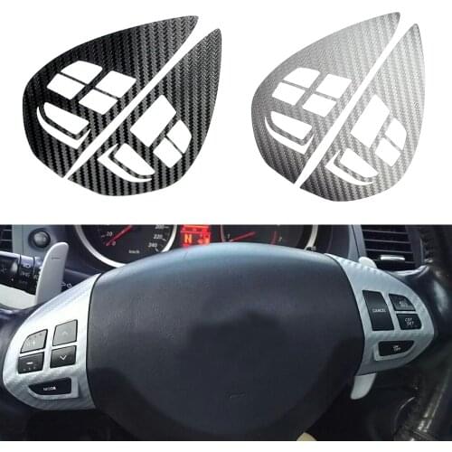 Steering Wheel Button Audio Cruise Control Switch Sticker Carbon Fiber Trim For Mitsubishi Asx Lancer Outlander Rvr Pajero Sport