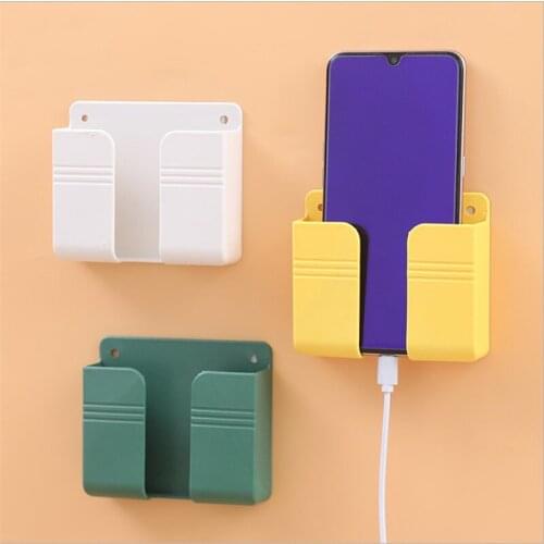 Wall-mounted Remote Control Storage Box Punch-free Installation Mobile Phone Plug Charging Wall Multi-function Bracket