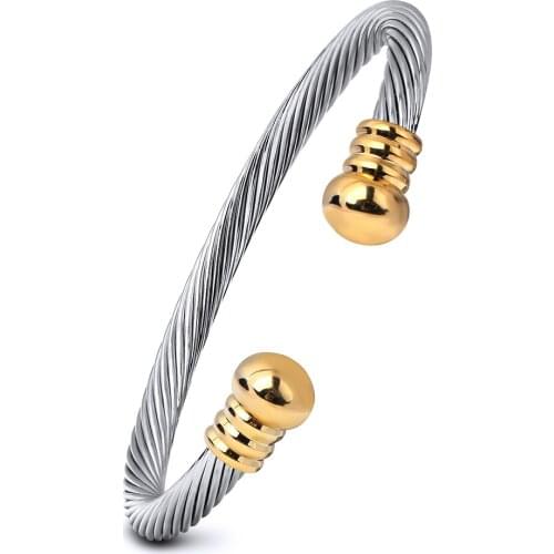 Multiple Twisting Line Fashion Jewelry Stainless Steel Bracelets bangles For Women
