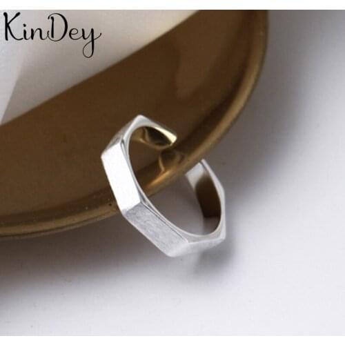 New Charming Hexagon Finger Ring for Women Vintage Boho Knuckle Party Rings Gothic Punk Jewelry Gifts for Girls