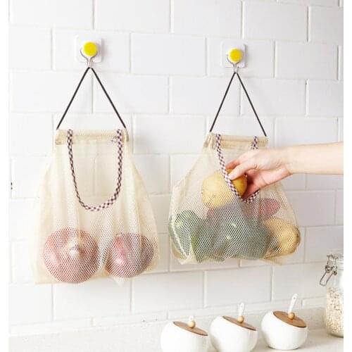 Hangable Vegetable Storage Net Bag Eco Friendly Storage Grocery Store Bag Vegetable Bags Reusable Kitchen Accessories