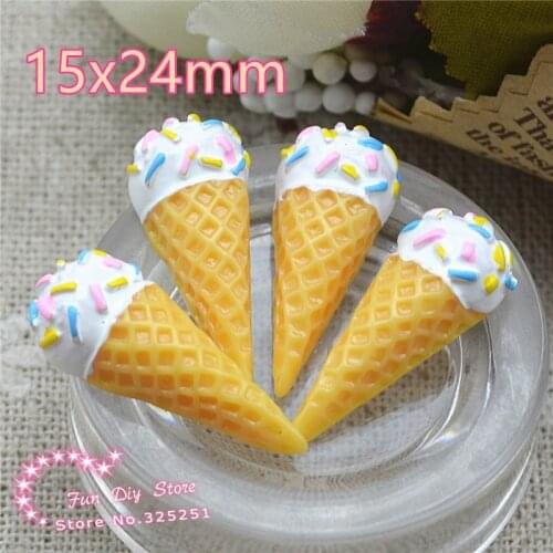 Resin ice cream dessert Flat back decoration 50pcs/lot 15x24mm