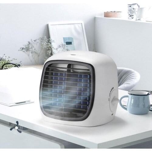 Portable Mini Fan USB Air Cooler Fan Air Conditioner Light Desktop Air Cooling Fan Humidifier Purifier For Office Bedroom 2021
