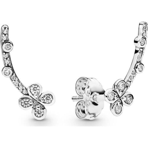 Baofu New 925 Sterling Silver Ear Studs Pendant Four Petal Flowers European Aboriginal Earrings Ladies Gift High Jewelry