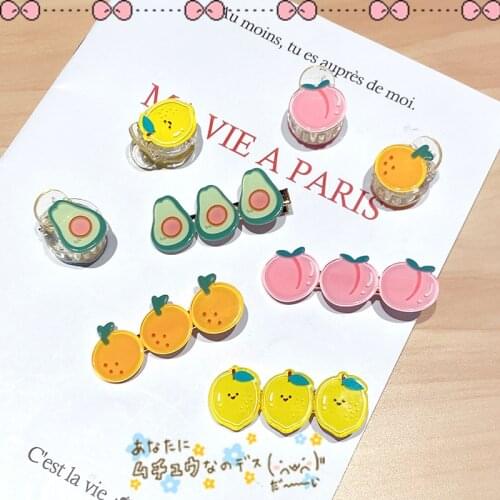 HigoodChildrens lovely cartoon hairpin headdress baby girls grab clip bang broken hair clip hair fresh fruit of girl