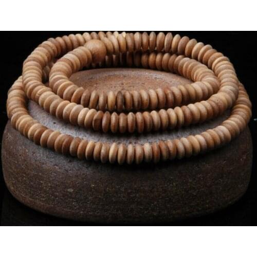 Tibetan Buddhism 216 Indian Laoshan Sandalwood Flat Prayer Beads Mala