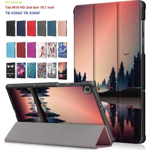 Smart PU Leather Silicone Case for Lenovo Tab M10 HD 2nd Gen TB-X306F TB-X306X 10.1" Tablet Funda Capa Cover
