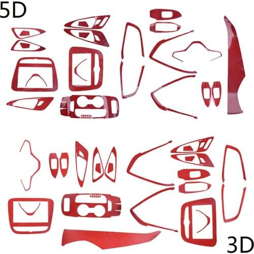 1 Set PVC Car Interior Decorative Trim Sticker Carbon Fiber Texture Red Fit for Chevrolet Malibu 2016 2017 2018 2019 3D/ 5D