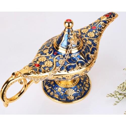 1Pc Aladdin Lamp Metal Crafts Wishing Lamp Aromatherapy Stove Home Decoration Ornaments Beautiful And Delicate