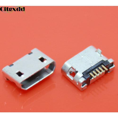 Cltgxdd 1PCS Micro USB Jack 5 Pin Flat DIP Tail Socket Micro USB Connector Charging Port For Samsung Lenovo Huawei ZTE HTC ect