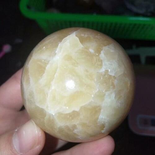 1pc 50-55mm natural yellow gemstone quartz crystal sphere ball healing