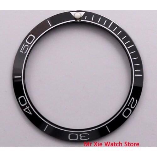 38mm Black High Quality Ceramic Bezel with White Marks Fit 40mm Automatic Men Watch