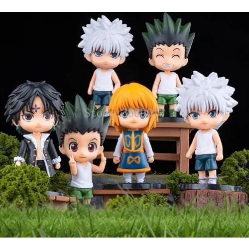 6pcs/set Hunter x Hunter Anime Figure Gon Freecss Killua Zoldyck Action Figure Hunter x Hunter Kurapika Figurine Model Doll Gift