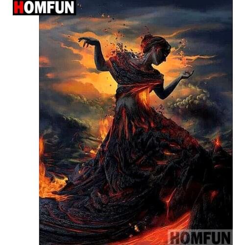 HOMFUN Diamond painting "Woman broken" Full Square/Round Drill Wall Decor Inlaid Resin Embroidery Craft Cross stitch A13731
