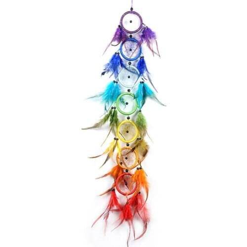 Car Pendant New Indian Style Color Multi-ring Dream Catcher Home Decor Key Rings Car Rearview Mirror Hanging Jewelry Accessorie