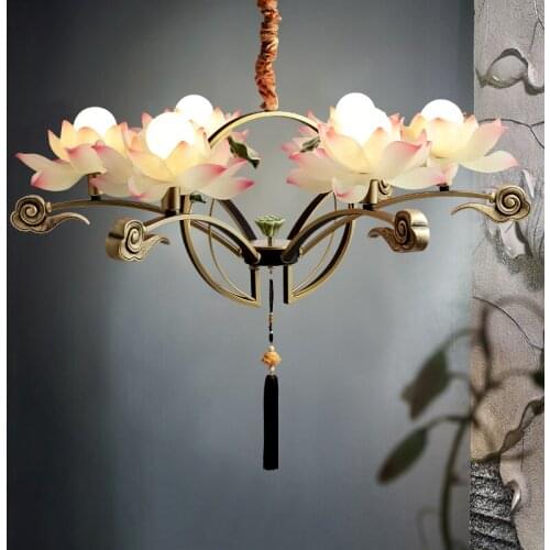 New Chinese Style Restaurant Imitate Classical Lotus In National Customs Designer Chandelier