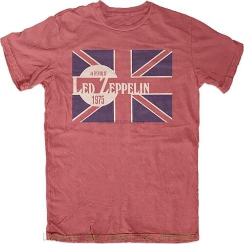 T Shirt O-neck Fashion Casual High Quality Print T Shirt Evening Of Led Zep 1975 Men T-shirt Red Heather