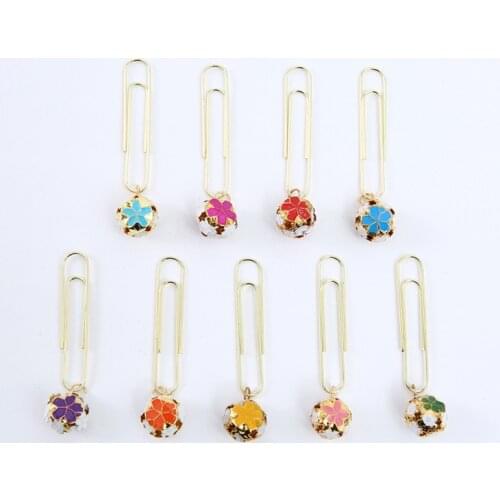2pc Bookmark Metal Bell Paperclip Message Memo Mark Book Mark Decoration Diy Paper Clip Stationary Planner Clips Office Binding