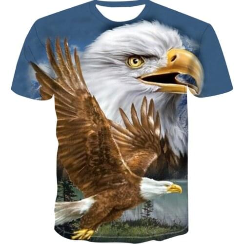 Summer 2021 New 3D Printed T-shirt Animal Print Mens T-shirt Print Casual T-shirt O-neck Hip Hop Short Sleeve Size S-4XL