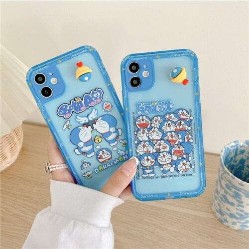 Cute Doraemon Clear Phone Case for IPhone 12 Mini 11 ProMax XS Max XR 7 8Plus Cartoon Painting Soft Silicone Cover for Iphone 11