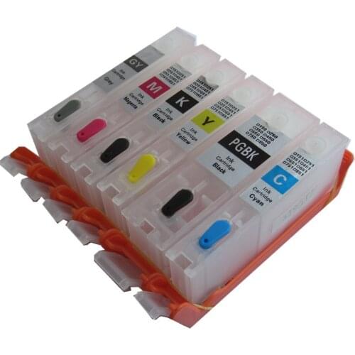 PGI-450BK CLI-451BK C M Y GY 6 COLOR refillable ink cartridge for canon PIXMA MG6340 MG7140 IP8740 printers empty