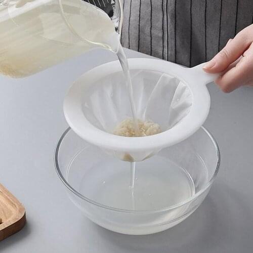 Reusable Soy Milk Coffee Filter Nylon Super Fine Colander Sieve 100 20 400 mesh Strainer Colander Handle for Honey Juice Tea