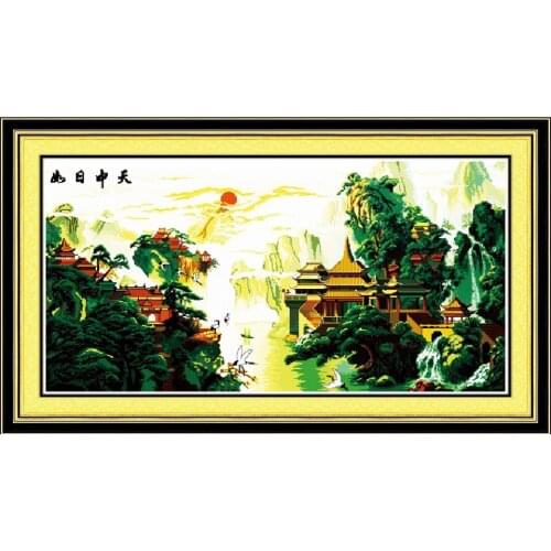Like the sun at high noon cross stitch kit Chinese count print 14ct 11ct hand embroidery DIY handmade needlework supplies bag