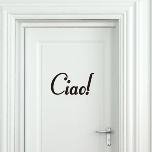 Italian Ciao Hello Hi Mirror Door Sticker Decal Vinyl Bathroom Kitchen Living Room Home Decor
