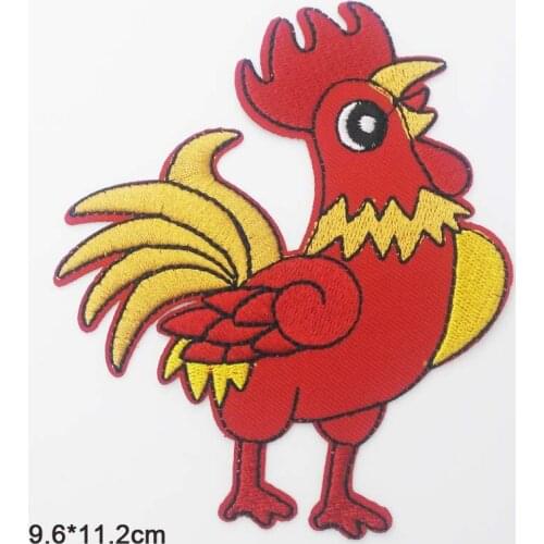 Punk Iron on Animal Rooster Cock Embroidered Clothes Patch For Clothing Boys