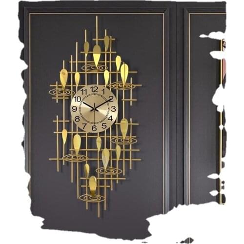 European Wrought Iron 3D Wall Clocks Home Livingroom Wall Mural Crafts Hotel Office Sticker Metal Clock Decoration