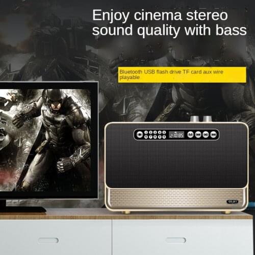 2021 new high quality mobile phone bluetooth speaker wireless 3D stereo subwoofer speaker wooden retro portable radio sound bar