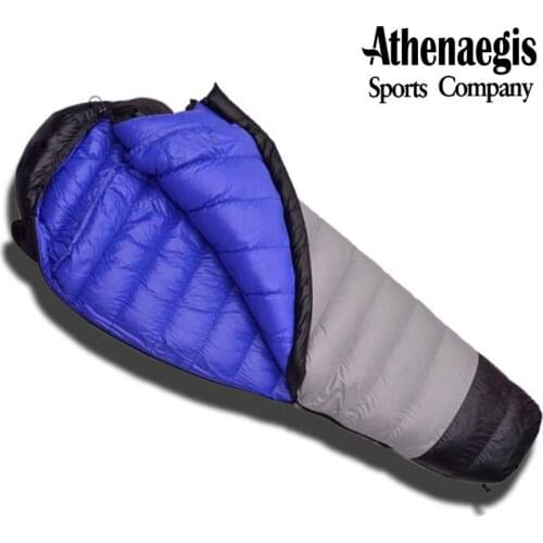 Athenaegis New Arrival White Goose Down 1500g/1800g/2000g/2200g Filling Spliced Envelope Winter Sleeping Bag