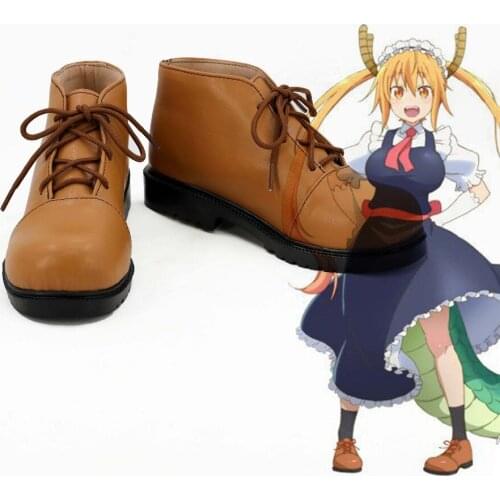 New Anime Kobayashi san Chi no Maid Dragon Cosplay Shoes Miss Kobayashis Dragon Maid Tooru Color Brown Cosplay Shoes