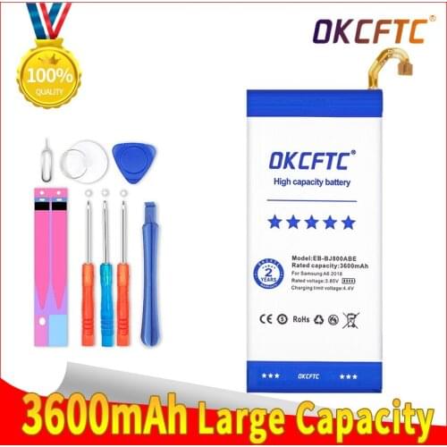 Original Battery EB-BJ800ABE For Samsung Galaxy A6 (2018) SM-A600 A600F For Galaxy J6 J600F 3600mAh High Quality Batteria