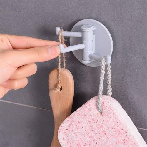 Rotatable Seamless Sticky Hook for Kitchen Wall Hanging Bathroom Kitchen Supplies Strong Load-bearing Sticky Hook