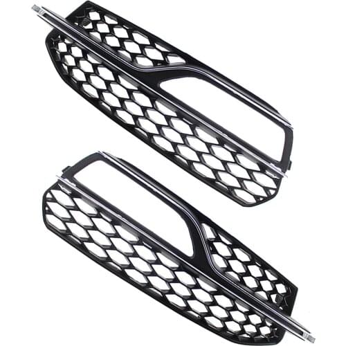2pcs Mesh Front Fog Light Grilles fits for Audi A3 S-Line 14-16