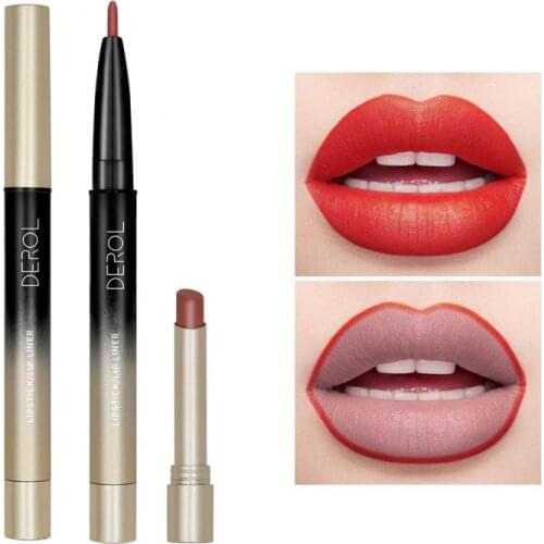 DEROL 12 Colors Long-lasting Lip Liner Matte Lip Pencil Waterproof Moisturizing Lipsticks Makeup Contour Cosmetics TSLM1