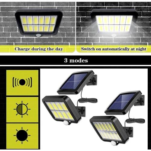 LED Solar Powered Outdoor Wall Light Waterproof PIR Motion Sensor Garden Lighting Courtyard Porch Driveway Street Lamp