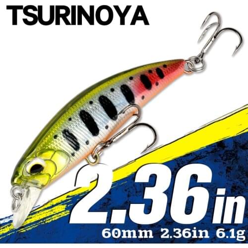 TSURINOYA Fishing Lure DW67 Sinking Minnow Wobblers Swimbait 60S 60mm 6.1g Hot Model Jerkbait Bass Trout Hard Lure Crankbait