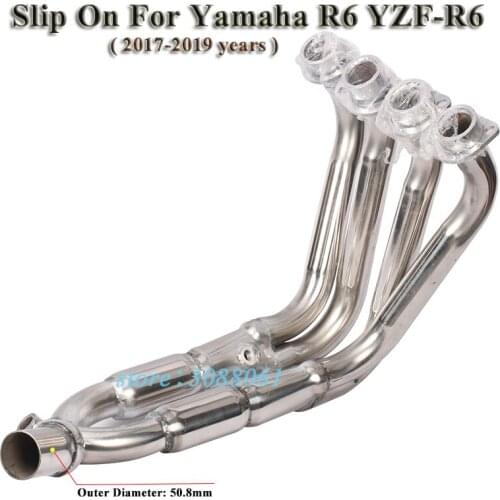 Slip On For Yamaha R6 YZF-R6 2017 2018 2019 Motorcycle Exhaust Pipe Escape Modified Motorbike Front Link Pipe Without Muffler