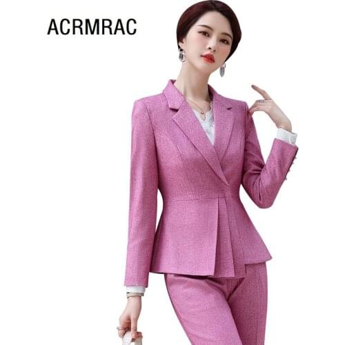 Women suits autumn winter blazers pants Office Lady Formal Work clothes women pants suits woman set suits 9911
