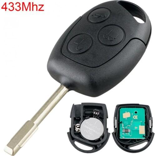 1pcs Black Durable 433Mhz 3 Buttons Replacement Car Remote Key with FO21 Blade fit for Ford Fusion Focus Mondeo Fiesta Galaxy