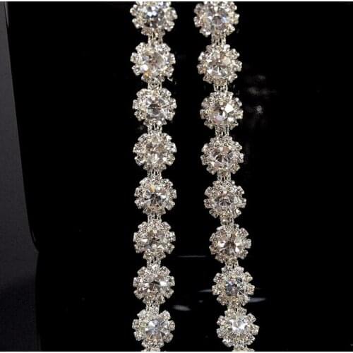 2 Yards Free Shipping Clear Crystal Fancy RHinestone Trim Wholesale Price