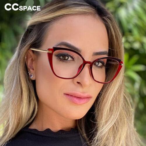 48268 Plastic Titanium Anti Blue Glasses Frames Cat Eye Women Optical Fashion Computer Glasses