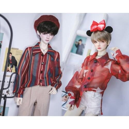 1/4 1/3 Scale BJD Accessories Doll Clothes Fashion Red Chiffon Shirt for BJD/SD MSD SD13 SD17 SSDF Uncle.Doll not included C836
