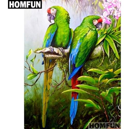 HOMFUN Full Square/Round Drill 5D DIY Diamond Painting "Animal Parrot" Embroidery Cross Stitch 5D Home Decor Gift A01346