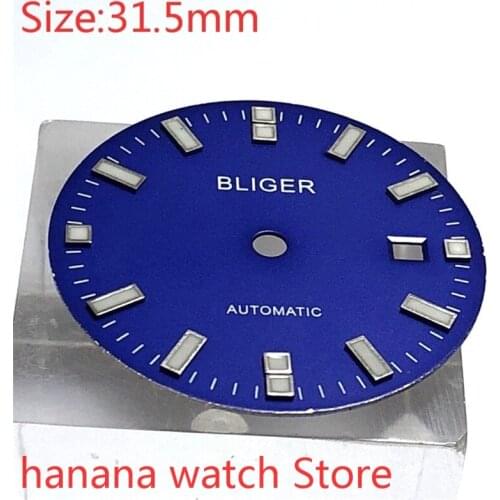 Aseptic 31.5mm Date Kit ETA 2824/2836 Miyota 8215/8205/821A MH35 36 Movement Mens Watch Night Plate Parts blue