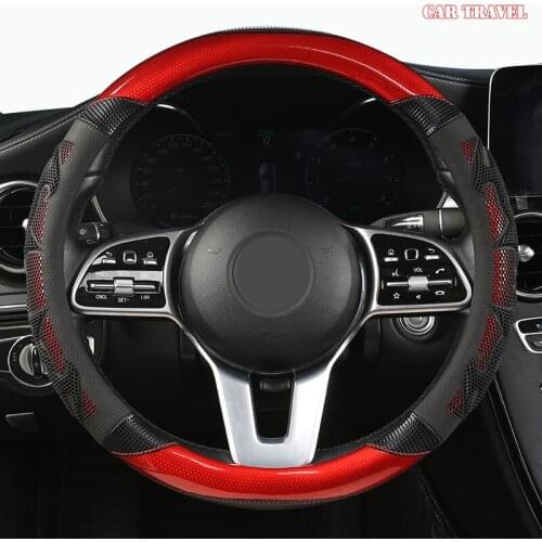 CAR TRAVEL Microfiber Leather Car Steering Wheel Cover For Hyundai i20 i30 i40 Tucson Solaris ix35 Creta Santa fe Kona Elantra