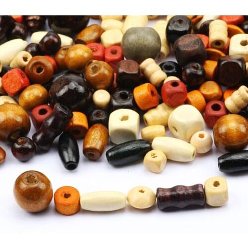 30g/Lot Natural Wood Beads 6-25mm Mixed Round Loose Spacer Beads For Jewelry Making DIY Handmade Charm Jewelry Accessories